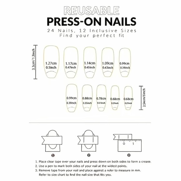 NWT Extra Long 24 PCS Press On Nails - Picture 5 of 7